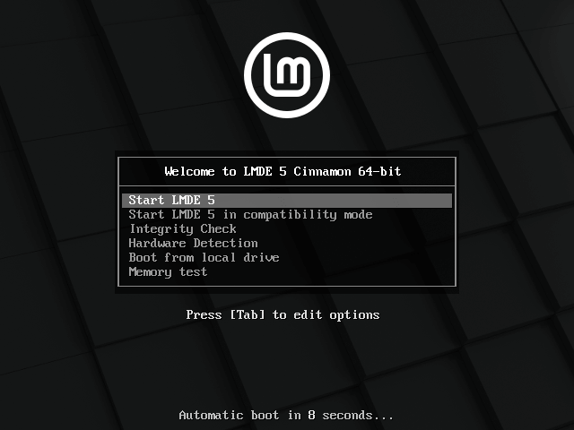 LMDE Boot Screen