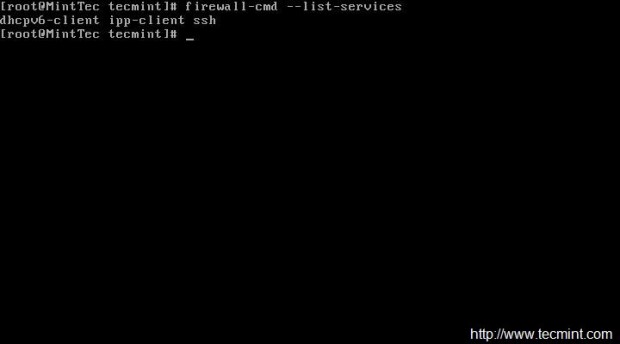 List Firewalld Zone Services