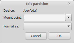 Select Mount Point for Partition
