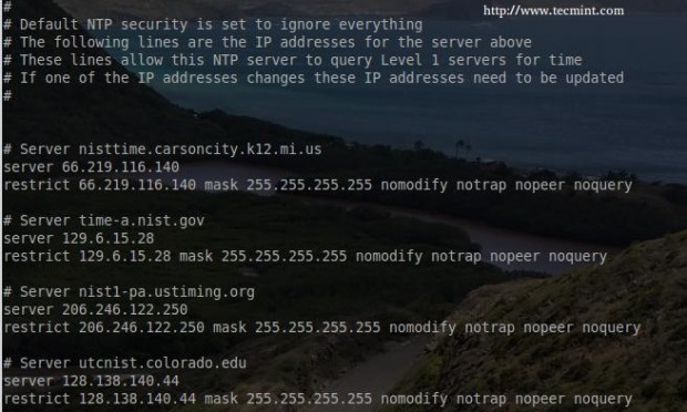 NTP Server Restricts