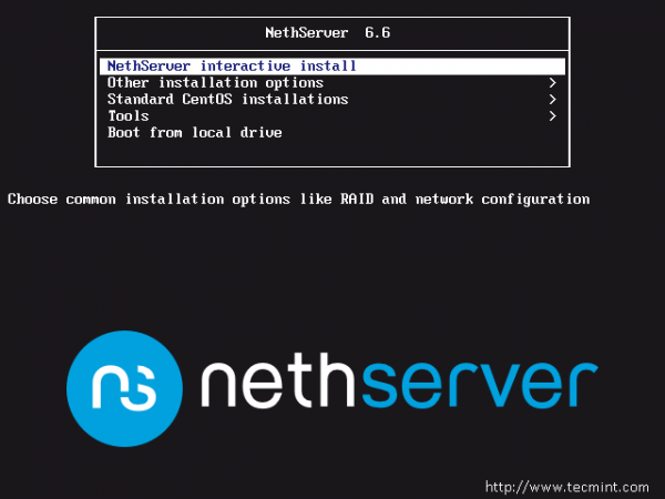 NethServer Boot Menu