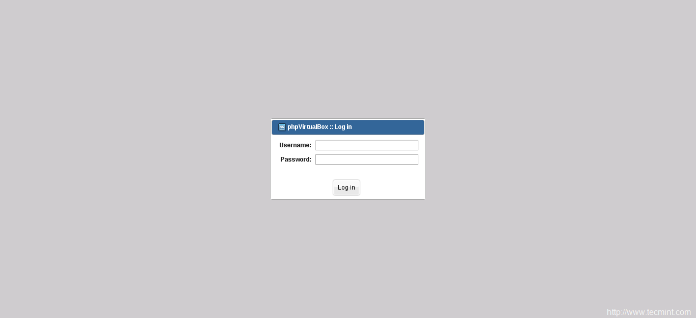 PHP Virtualbox Login