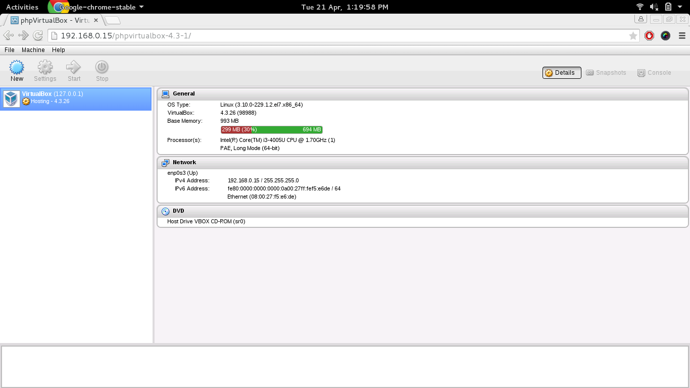 PHP Virtualbox Dashboard