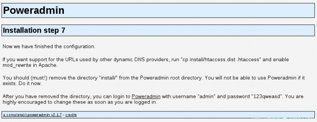 PowerDNS Installation Completed