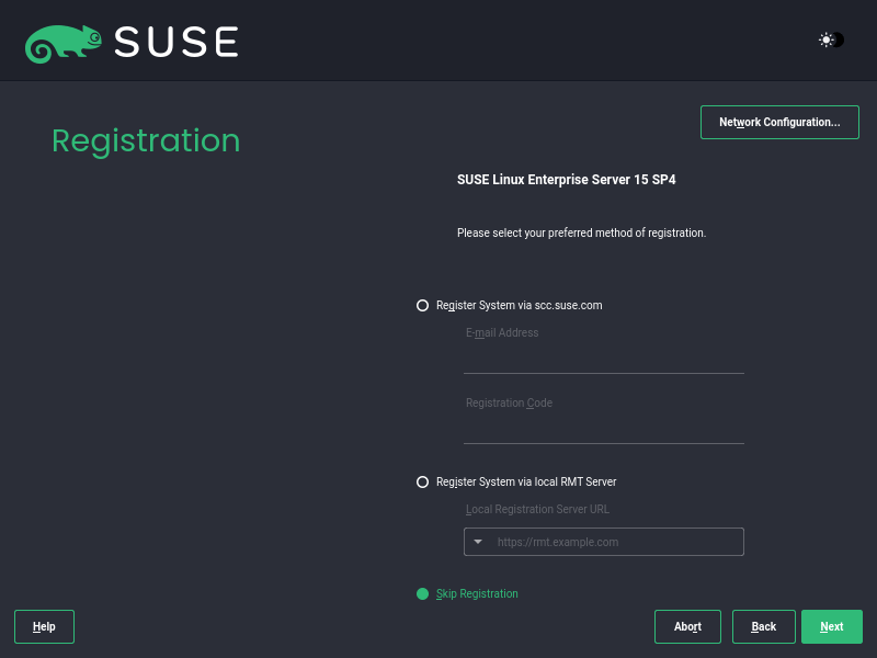 SUSE Linux Registration