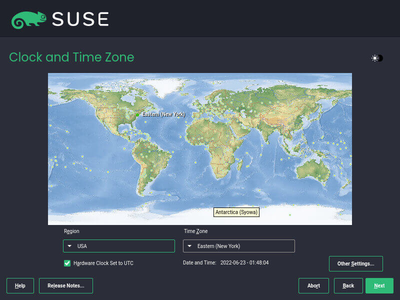 SUSE Timezone