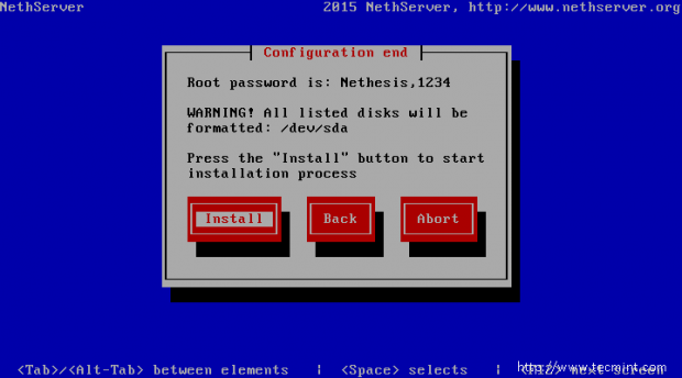 Select NethServer Install