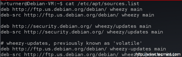 Debian Wheezy Sources List