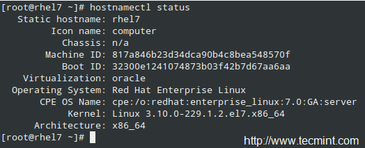 Check System hostname in CentOS 7