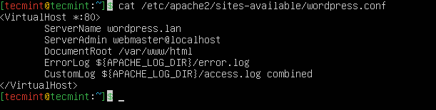 Create Apache Virtual Host for WordPress