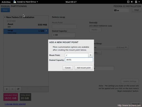 Create Root Partition