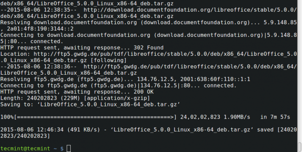 Download LibreOffice 5.0 on Ubuntu