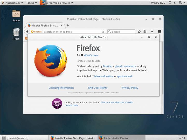 Firefox 48 Preview on CentOS 7
