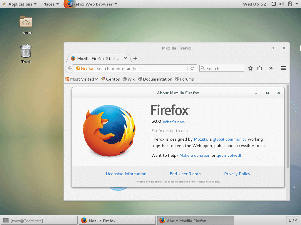 Firefox 50 Preview on CentOS 7
