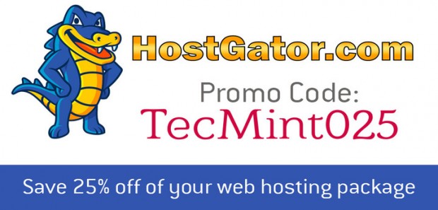 HostGator 25% OFF - TecMint025