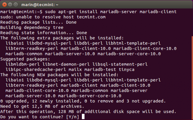Install MariaDB on Ubuntu 15.04