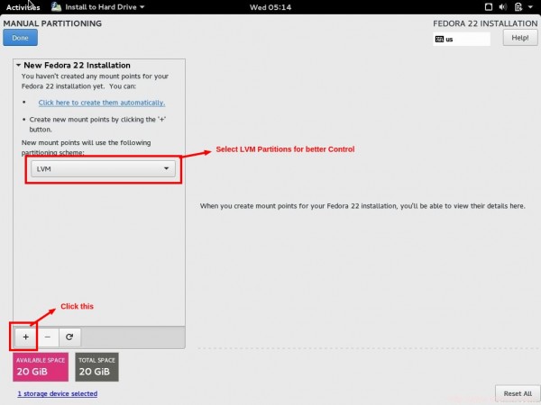 Select LVM Partition