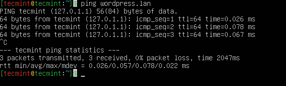 Ping Local Domain