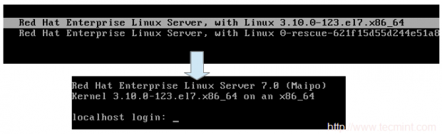 RHEL 7 Boot Screen