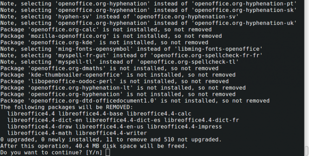 Remove LibreOffice 4 on Ubuntu