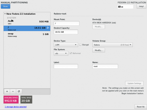 Root Filesystem Type