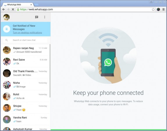 WhatsApp Web Connected