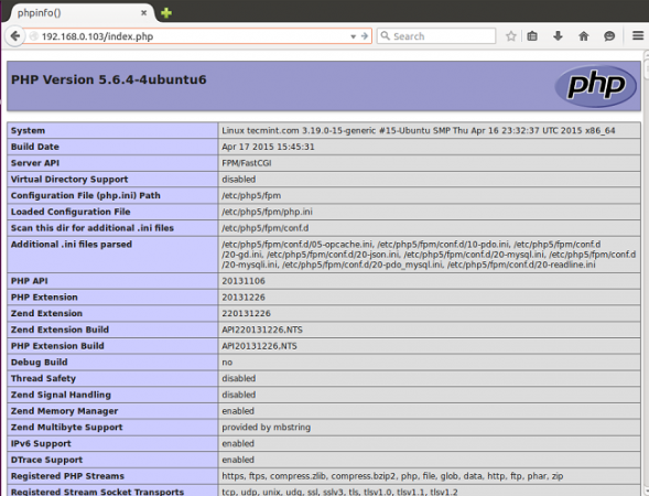 Verify PHP Info
