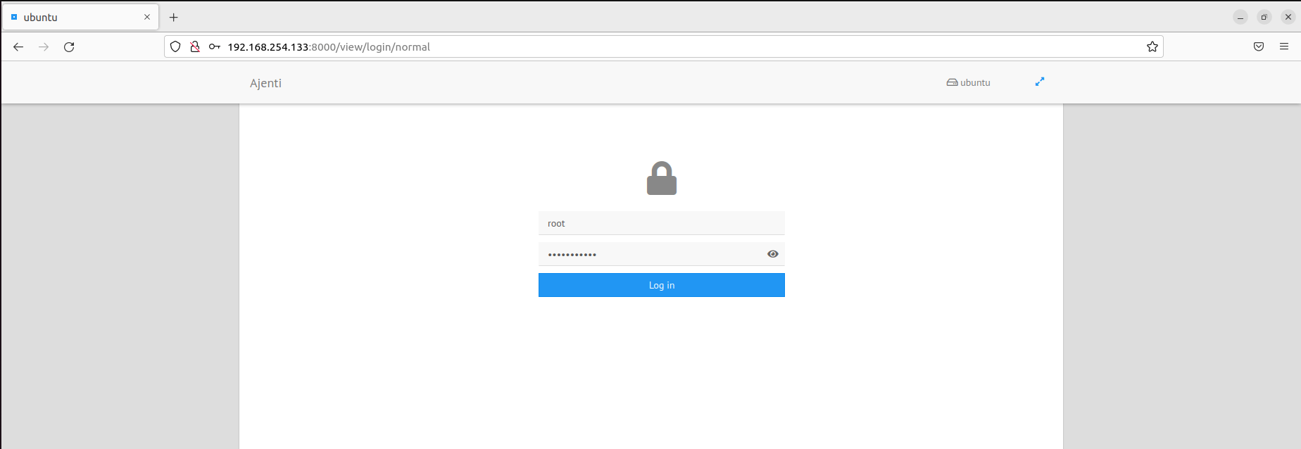 Ajenti Control Panel Login