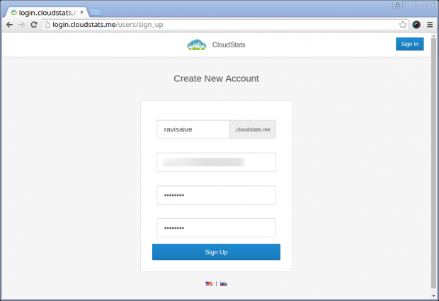 CloudStats SignUp