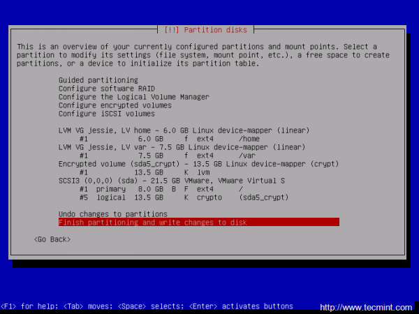 Finish LVM Partitioning