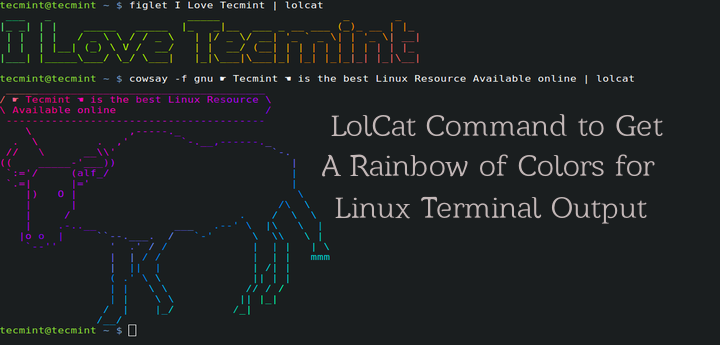 Lolcat Command to Output Rainbow of Colors for Terminal