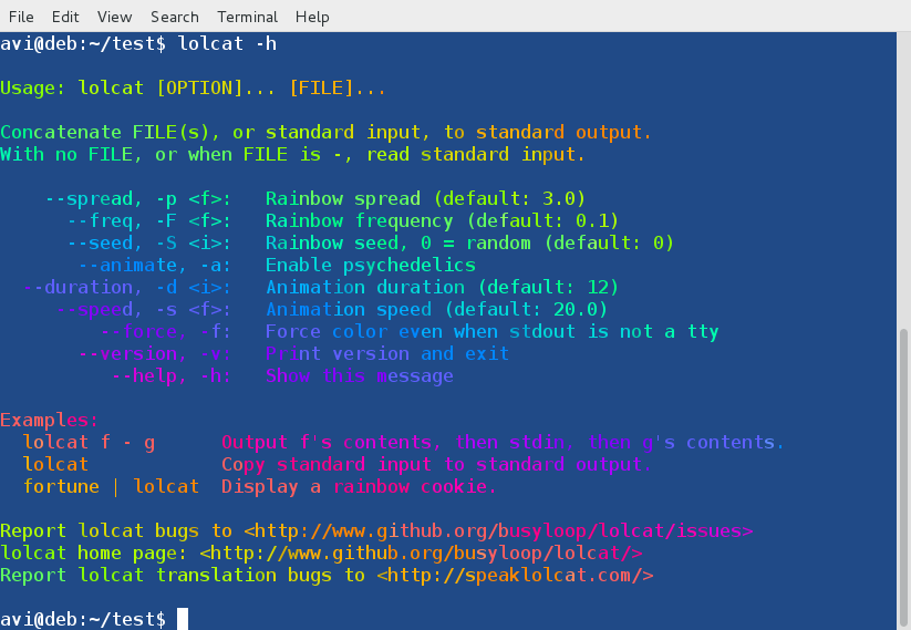 Lolcat - A Command Line Tool to Output Rainbow Of Colors in Linux Terminal