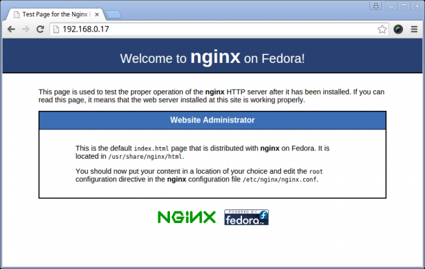  Página predeterminada de Nginx 