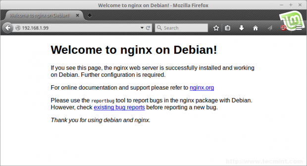  Página web predeterminada de Nginx 