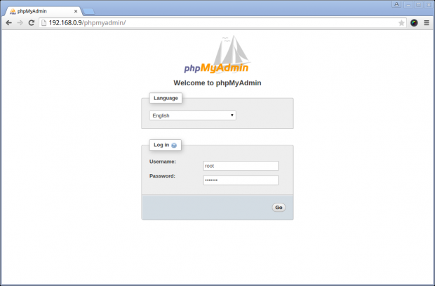 PhpMyAdmin Login