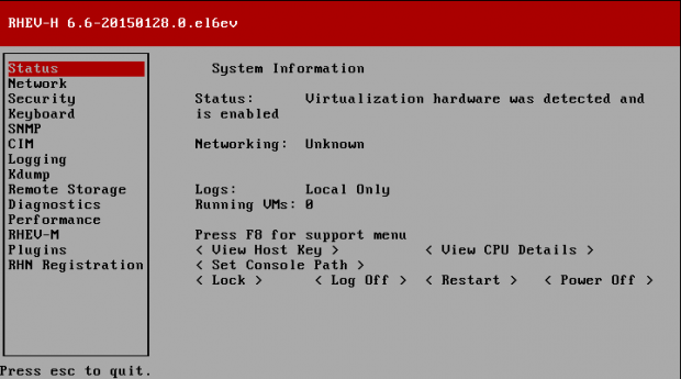 RHEV H Console
