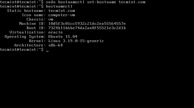 Setup Hostname in Ubuntu 15.04