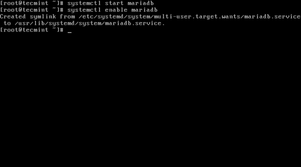  Iniciar Habilitar servidor MariaDB 