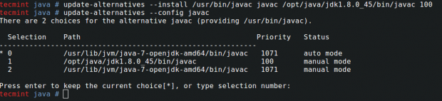 Update Javac Alternatives