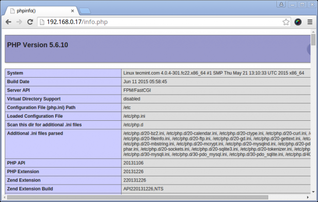 Verify PHP Info