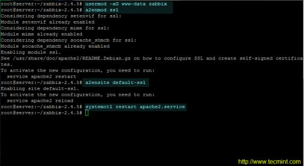 Add Zabbix User to Apache