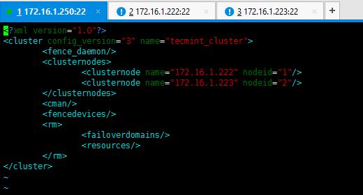 Cluster Configuration with Nodes