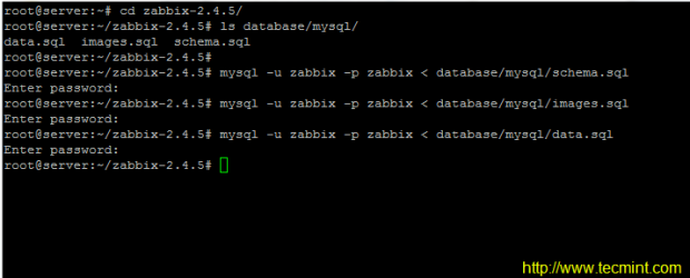 Import Tables to Zabbix Database