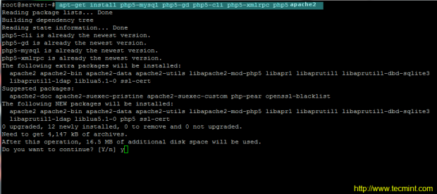 Install Apache and PHP