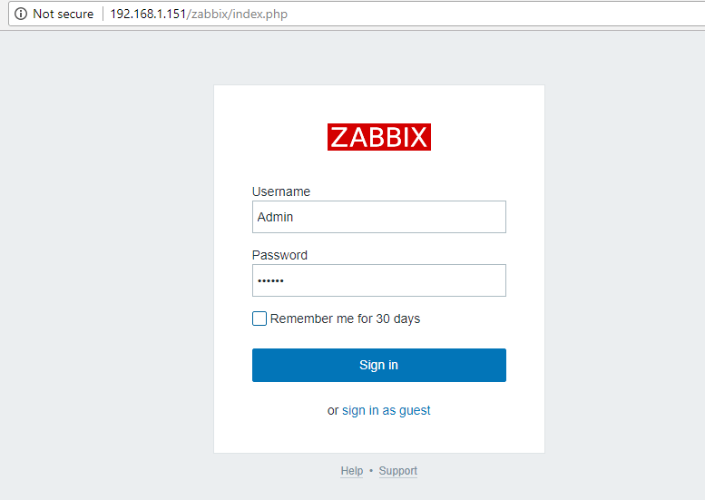  Inicio de sesión de administrador de Zabbix 