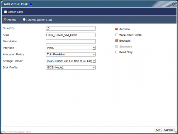 Add Virtual Disk Details