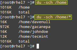 Check Linux Directory Disk Size