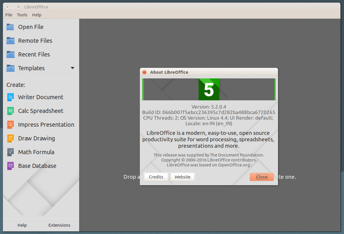 LibreOffice About