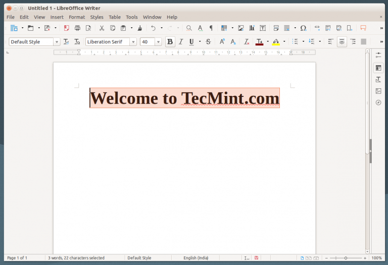Linux Writer LibreOffice Writer | Tecmint: Linux Howtos, Tutorials & Guides