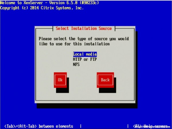 Select XenServer Installation Source